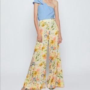 NWT 🌼 Zara Floral Print Palazzo Trousers Size XL